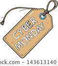 Cyber monday sale tag promoting online shopping discount Cyber monday sale tag promoting online shopping discount 143613140