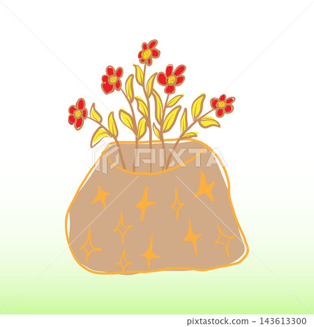 paper bag with flowers 143613300