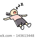 Woman sleeping spread-eagled without exercise - Full color 143613448