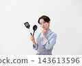 The image of a woman struggling in the kitchen 143613596