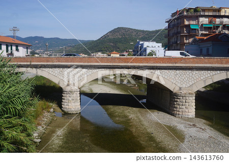 Old bridge at Pietra Ligure on Liguria in Italy Old bridge at Pietra Ligure on Liguria in Italy 143613760
