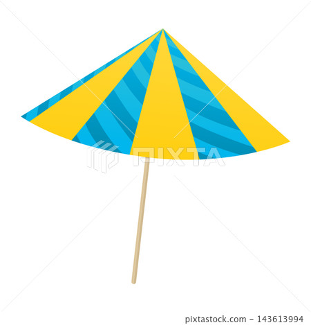 Summer beach umbrella icon. Flat vector parasol. Striped rainbow pattern. Holiday travel tourism symbol. Resort equipment. Sun protection. Stock Vector Summer beach umbrella icon. Flat vector parasol. Striped rainbow pattern. Holiday travel tourism symbol. Resort equipment. Sun protection. Stock Vector 143613994