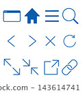 Browser operation icon set, web buttons, simple, blue. 143614741