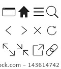 Browser operation icon set, web buttons, simple, black. 143614742