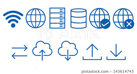Communication/Network Icon Set: Wi-Fi Server (Simple, Blue) Communication/Network Icon Set: Wi-Fi Server (Simple, Blue) 143614743