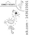 Vector safari dot-to-dot and color activity with cute flamingo. Black and white connect the dots game for children with savanna animal, bird. African savannah line printable worksheet, coloring page 143615001