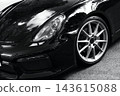 A glossy black sports car 143615088