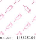 Seamless syringe pattern, medical background, pink. 143615164
