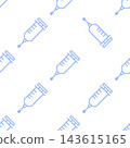 Seamless syringe pattern, medical background, light blue. 143615165