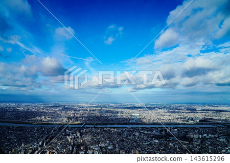 從東京晴空塔向東北方向眺望東京。 從東京晴空塔向東北方向眺望東京。 143615296