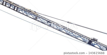 Diagonal Tower Crane Boom Transparent Cutout Diagonal Tower Crane Boom Transparent Cutout 143615688