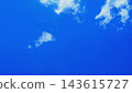 Clear Blue Sky with Small White Clouds and Copy Space 143615727