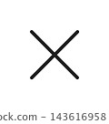 Close icon, X mark, simple, black 143616958