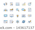 A simple business icon set for digital marketing. 143617137