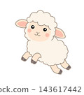 Cute jumping sheep vector illustration 143617442