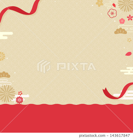 Simple gold Japanese style frame 2_square Simple gold Japanese style frame 2_square 143617847