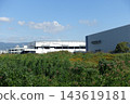 A large logistics warehouse and waterfront scenery in Takatsuki City. 143619181