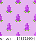seamless pattern with purple flowers 143619904