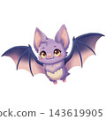 Cute little bat on Halloween. 143619905