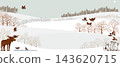 vector drawing winter landscapes 143620715