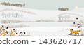vector drawing winter landscapes 143620717