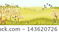 vector drawing spring landscapes 143620726