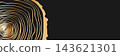 Tree ring wood trunk cut line texture pattern doodle annual design featuring luxury golden wooden slices with flowing bark contours and elegant abstract forest composition 143621301