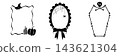 Set of hand drawn doodle Halloween frames. Coquette ribbon bow, bats, skull and bones border, candy, candles. Spooky vector graphic decoration for greeting cards, party invitations. 143621304