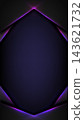 Abstract futuristic dark background with glowing purple neon light and layered 3D geometric frame for technology and modern digital design 143621732