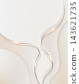 Luxury abstract background with smooth white waves and glowing golden curves 143621735
