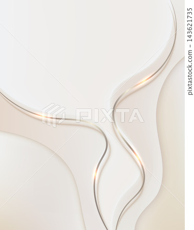 Luxury abstract background with smooth white waves and glowing golden curves Luxury abstract background with smooth white waves and glowing golden curves 143621735