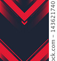 Modern abstract background with dark navy blue and striking red geometric chevron patterns, tech and futuristic designs 143621740