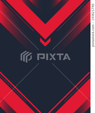 Modern abstract background with dark navy blue and striking red geometric chevron patterns, tech and futuristic designs Modern abstract background with dark navy blue and striking red geometric chevron patterns, tech and futuristic designs 143621740