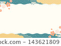 Simple and cute Japanese-style blue frame 1_horizontal 143621809