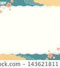 Simple and cute Japanese-style blue frame 1_square 143621811