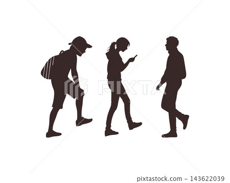 a collection of people in various poses silhouette a collection of people in various poses silhouette 143622039