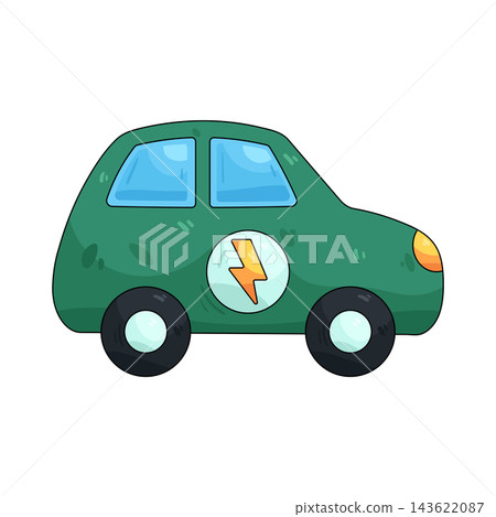 Illustration of electric car 143622087