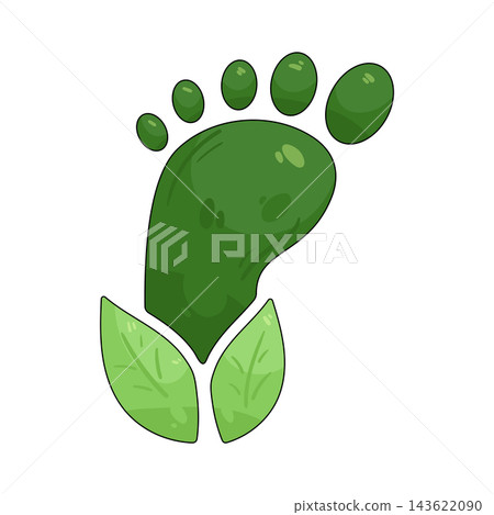 Illustration of carbon footprint 143622090