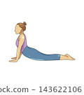 Illustration of woman performing cobra pose 143622106