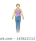 Illustration of person in mountain pose yoga 143622112