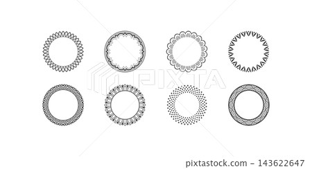 round Celtic style frames borders, circular magical patterns vector set round Celtic style frames borders, circular magical patterns vector set 143622647
