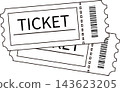 Set of two simple white tickets 143623205