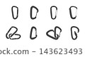 Carabiner silhouette set, climbing carabiner icons in various styles, metal snap hooks, safety locking clips, and mountaineering equipment isolated on white background. 143623493