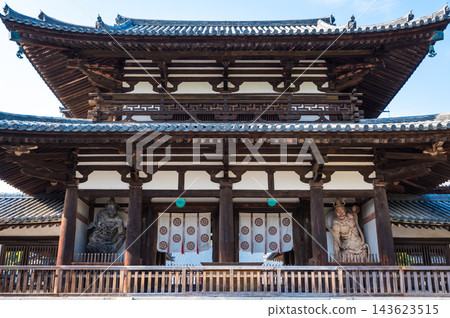 法隆寺正門外觀(奈良縣生駒郡斑鳩町) 法隆寺正門外觀(奈良縣生駒郡斑鳩町) 143623515
