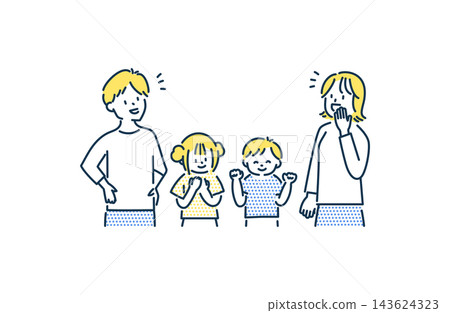 A heartwarming illustration of a family of four. A heartwarming illustration of a family of four. 143624323