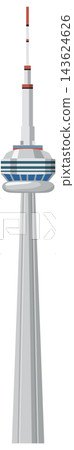 Flat Vector Illustration of the Berlin TV Tower Berliner Fernsehturm 143624626