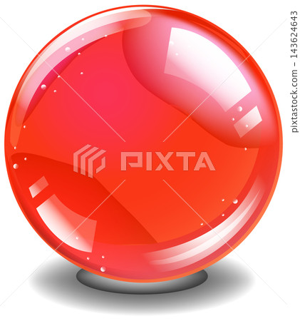 Glossy Red Marble Sphere with Realistic Reflections and Shadow Glossy Red Marble Sphere with Realistic Reflections and Shadow 143624643