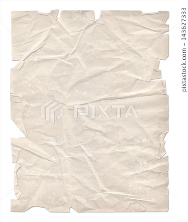 Wrinkled paper texture monochrome isolated on white Wrinkled paper texture monochrome isolated on white 143627333