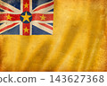 Old vintage flag of Niue, worn and stained 143627368