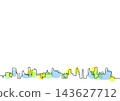 Simple hand-drawn illustration background of pastel-colored cityscapes and buildings (vector illustration) 143627712